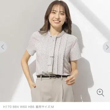 AOKI 보타이 프린트 블라우스 완판