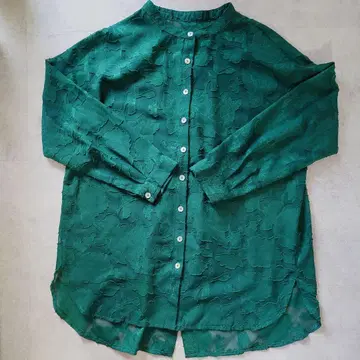 antiqua pattern torso 꽃무늬 백 버튼 시어 셔츠