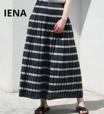 택 포함 새상품 IENA 이에나 리버서블 스커트 체크 블랙