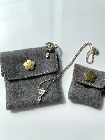 MARYQUANT 마리 퀀트 실버 반지 목걸이 2세트