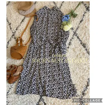 SALE! 레리움 저널 스탠다드 밴드 카라 꽃무늬 원피스