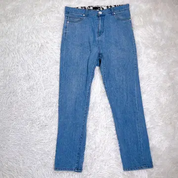 MM [L] 데님 팬츠 청바지 라이트 블루 밑위 깊은 빅 사이즈