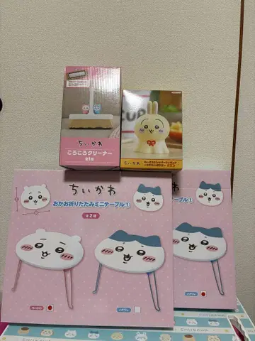 치이카와 (먼작귀) 얼굴 접이식 미니 테이블 우라야하보우즈 롤 크리너