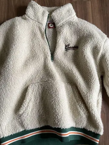 CONVERSE 플리스 하프 지퍼 후드티 M