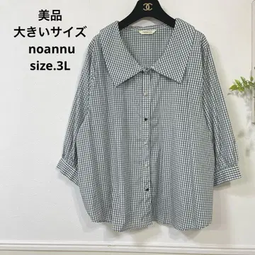 새상품급 빅 사이즈 noannu 깅엄 체크 블라우스