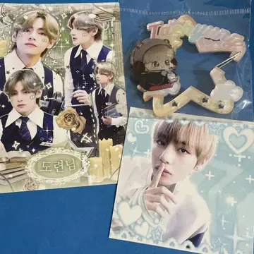 BTS 뷔 전시회 굿즈 태태 카라비너 한국 제작자님 메모 포함