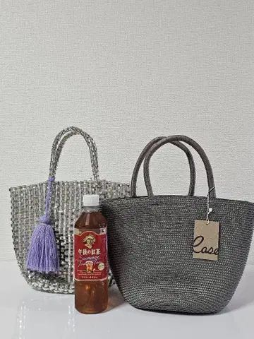 니코앤드 메탈릭 메쉬 토트백 & 스트로우 백