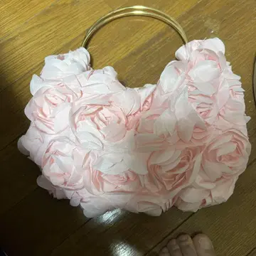 핑크 꽃 장식 파티 백