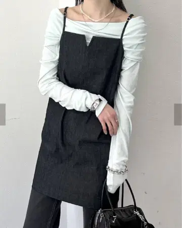 데님 미니 원피스