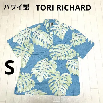 유159 하와이산 TORI RICHARD 하프 버튼 셔츠 보태니컬