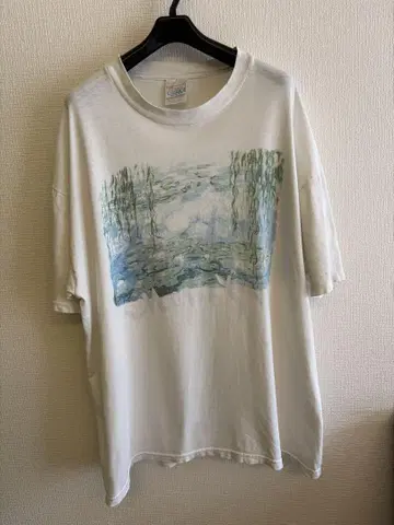 XL 모네 Monet 수련 티셔츠 아트 빈티지 레어