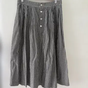 마가렛 호웰 턱 스커트 블랙 깅엄