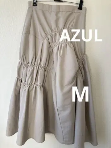 AZUL 베이지 개더 플레어 스커트 사이즈 M