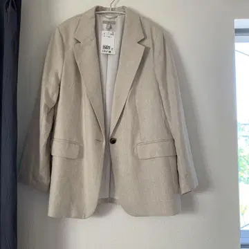 H&M 린넨 베이지 테일러드 자켓