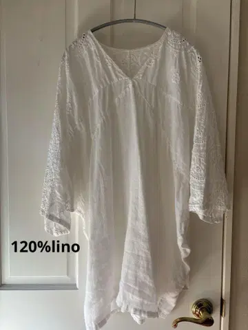 120%lino 린넨 자수 풀오버 튜닉