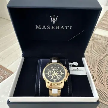 새상품 Maserati 골드 크로노그래프 시계