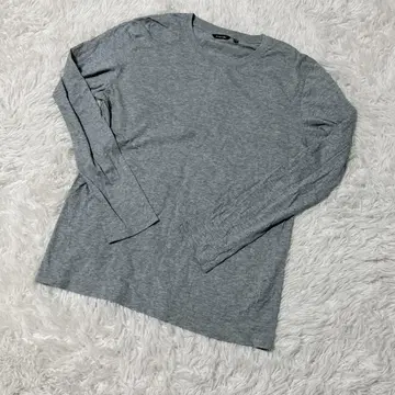 [c5349] UNIQLO 티셔츠 면 100% 긴팔 그레이 남성용