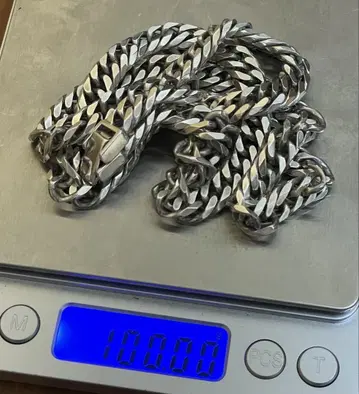 실버 925 와이드 키헤이 더블 목걸이 키헤이 목걸이 100g 61cm