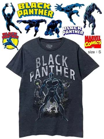 BLACK PANTHER 티셔츠 S 그레이 USA 구제 의류