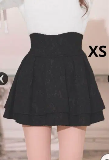 미셸 마카롱 레이스 슬림 레그 스커트 XS 블랙