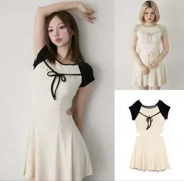 andmary Mary logo flare mini dress