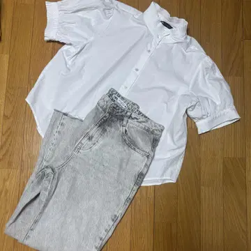 자라 데님 및 블라우스 세트