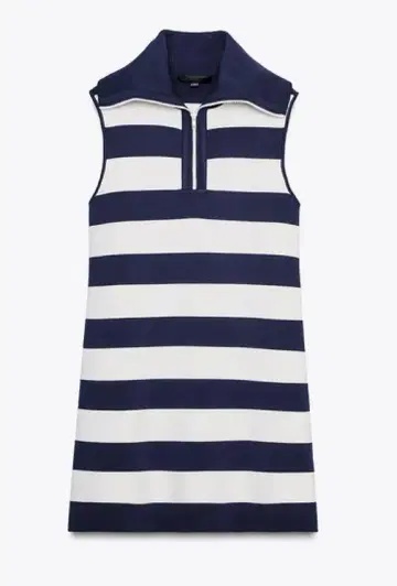 미사용 ZARA 숏 니트 스트라이프 원피스