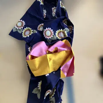 헤이세이 레트로 시부야에서 구매한 해바라기 유카타와 오비