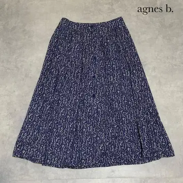 agnes b. 아녜스베 미니 꽃무늬 플레어 스커트 블루 계열 R250