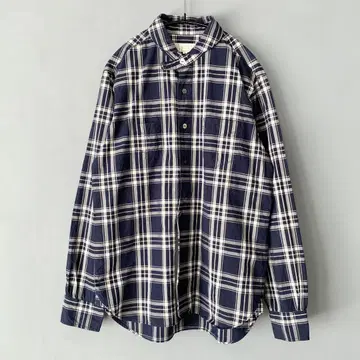 HAVERSACK 워크 셔츠 L 네이비 체크 하버색 남성용
