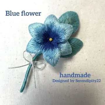 꽃 브로치 blue flower 핸드메이드