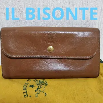 새상품급 일비종떼 IL BISONTE 장지갑 카멜 누메