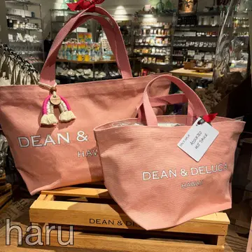 [새상품] DEAN&DELUCA 한정 핑크 하와이 토트백 대소 세트