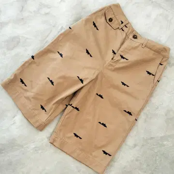 POU DOU DOU 자수 하프 팬츠 베이지 사이즈 M