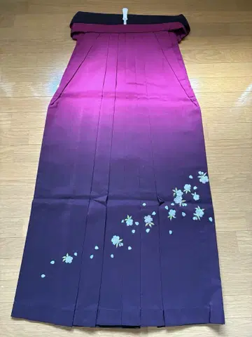 보라색 벚꽃 자수 졸업식 하카마 여성용