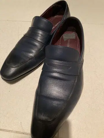 madras 27cm 네이비 가죽 로퍼
