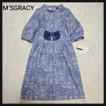 [택 포함 새상품] M'SGRACY 무릎 기장 원피스 리본 모티브