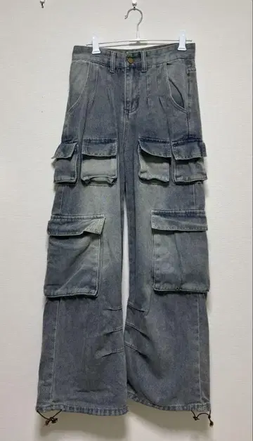 데님 카고 팬츠