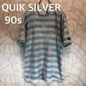 퀵실버 QUIK SILVER 90년대 보더 올 패턴 티셔츠