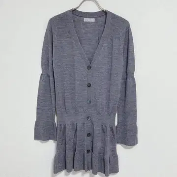 BARNEYS NEWYORK V넥 롱 가디건 플레어 38 그레이