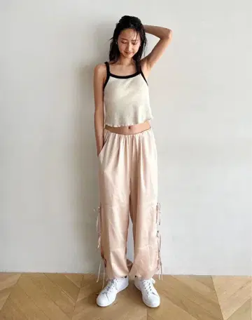 시루무린 사이드 리본 팬츠