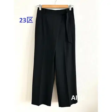 23구 폴리에스테르 레이온 랩 디테일 팬츠 S 블랙 55983