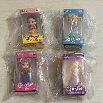 Qposket 디즈니 프린세스 피규어 가챠가챠 4개 세트