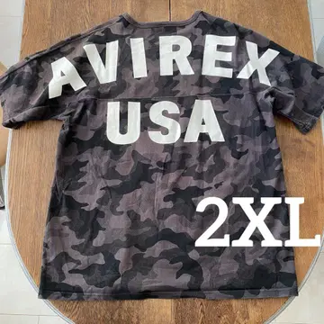 아비렉스 티셔츠 카모플라쥬 2XL 빅 로고 자수 카모 무늬 오버사이즈