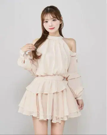 다리치 darich 볼륨 쉬폰 미니 원피스