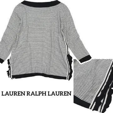 LAUREN RALPH LAUREN 밑단 프릴 니트 보더 M
