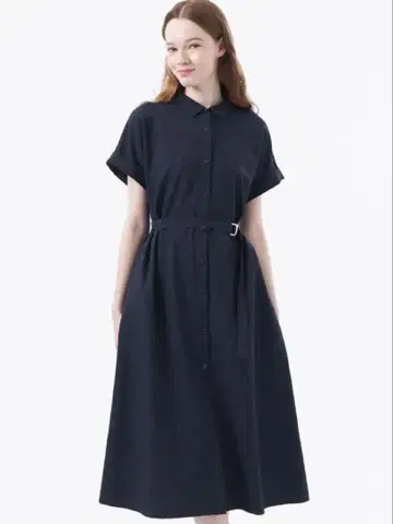 매킨토시 철학 셔츠 원피스 네이비