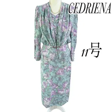새상품급 CEDRIENA 빈티지 셋업 수트 레트로 크레이프 원단