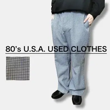 80's USA 구제 의류 레트로 체크 무늬 빈티지 슬랙스 SL1-663