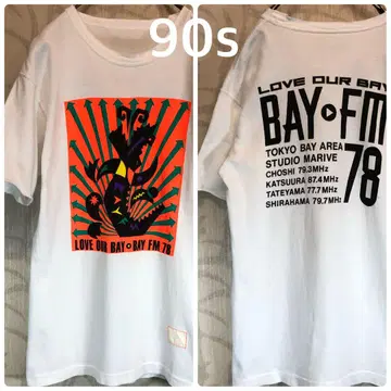 라디오 티셔츠 90s LOVE OUR BAY BAY FM 78 티셔츠 R